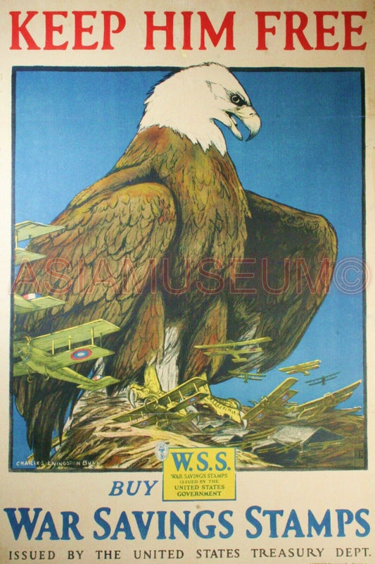 1943 WW2 USA AMERICA WAR SAVING BONDS STAMP EAGLE ARMY SOLDIER BATTLE Postcard