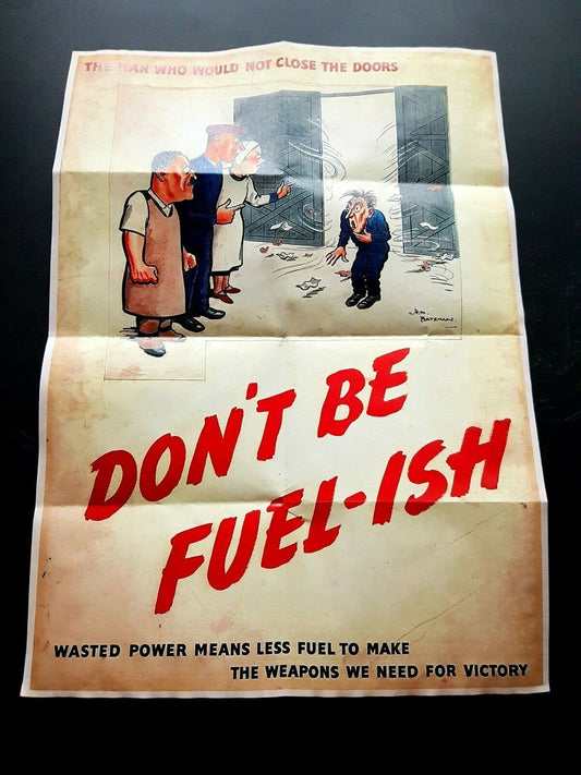 1943 WW2 AMERICA BRITAIN BRITISH FUEL POWER WEAPON WOMEN LADY PROPAGANDA POSTER