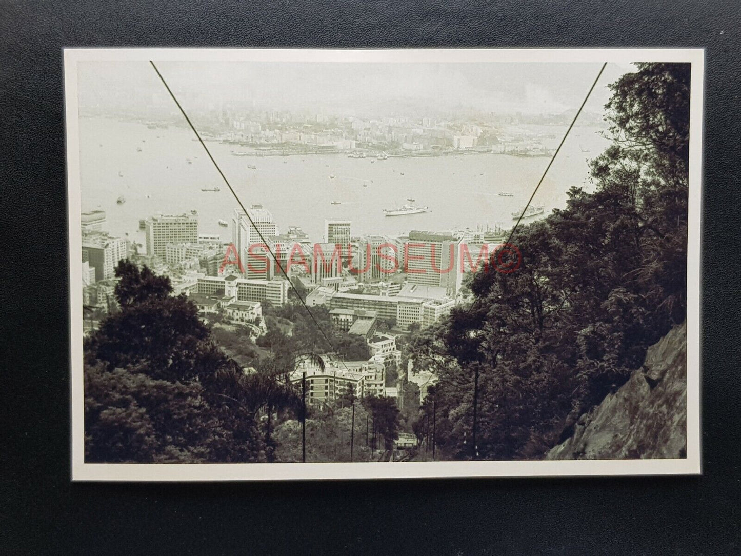 Hong Kong Victoria Peak Tram Ferry Terminal Harbor Kowloon Photo Postcard RPPC