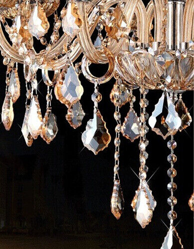 Antique European Italian French CHANDELIER Crystal Silver Champagne 6 Arm Light