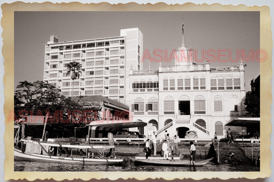 50s THAILAND BANGKOK Chao Phraya River Waterfront Ferry Pier VINTAGE Photo 36743