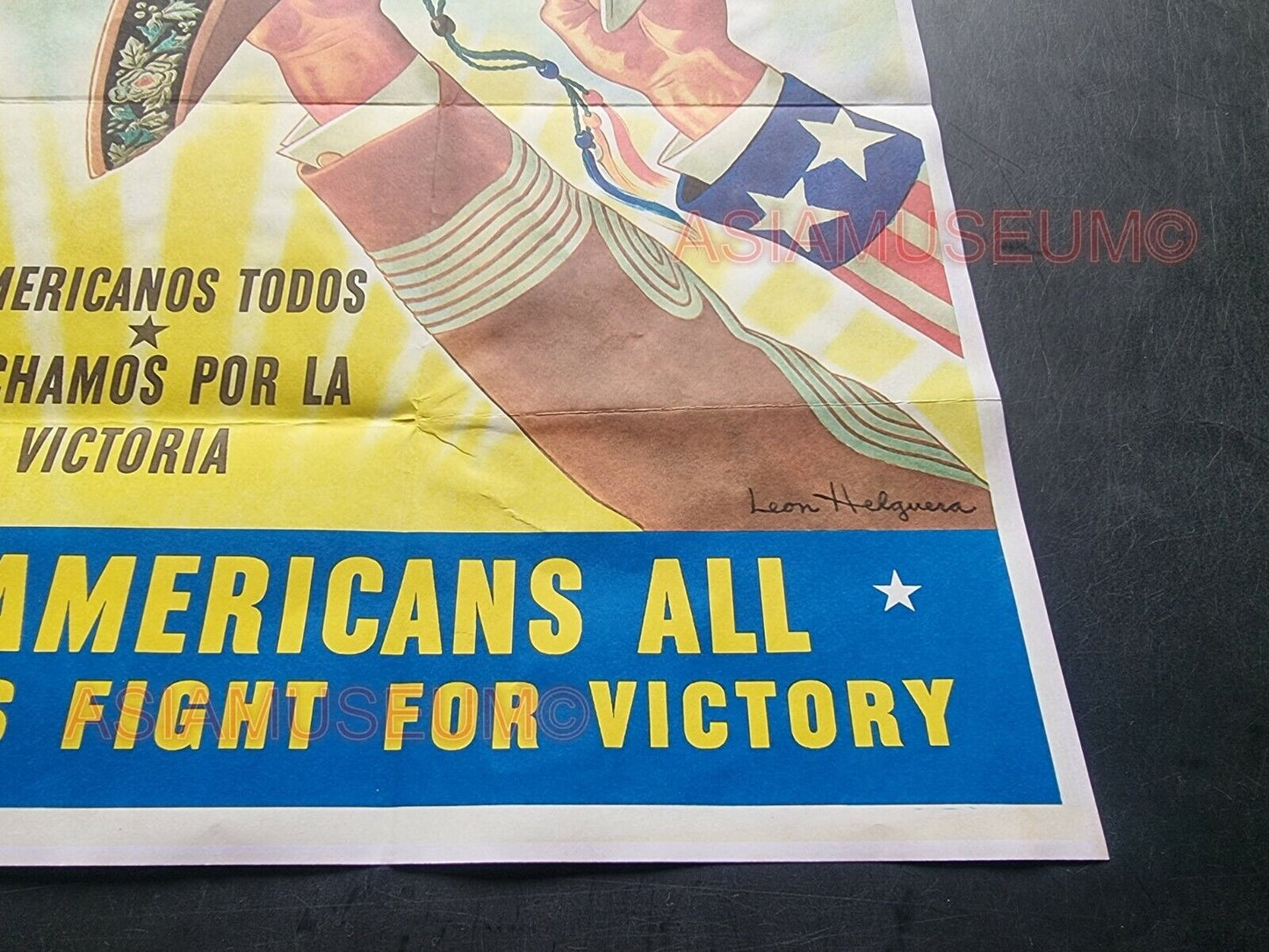 1941 WW2 USA AMERICA BUY WAR BOND SOLDIER ARMY MEXICO HAT FLAG PROPAGANDA POSTER