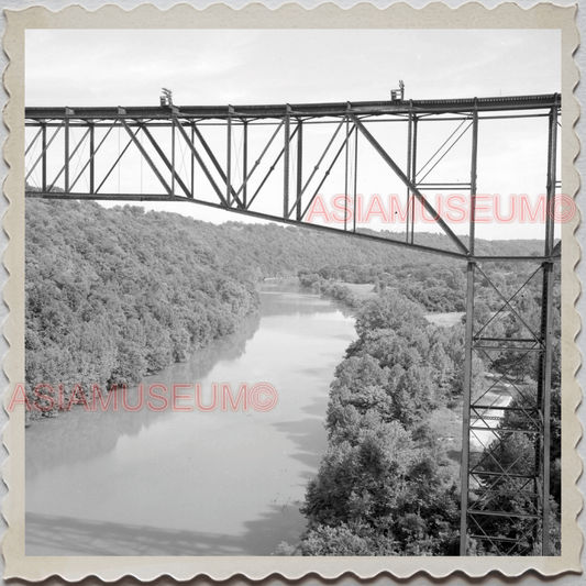 50s KENTUCKY OHIO RIVER BEATTYVILLE RAILROAD BRIDGE OLD VINTAGE USA Photo 10279