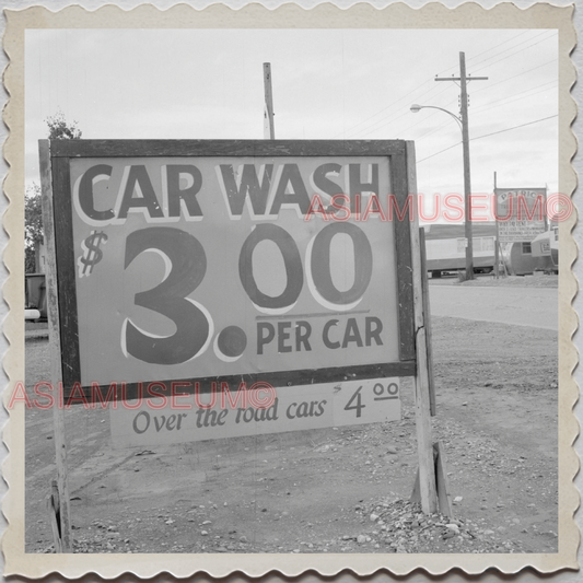 50s FAIRBANKS NORTH STAR BOROUGH ALASKA STREET CAR WASH VINTAGE USA Photo 9894