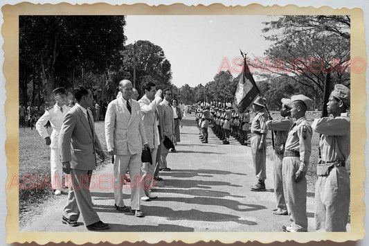 50s Vietnam SAIGON VIETCONG FRENCH ARMY LINE MARCH FLAG  OLD Vintage Photo 1294