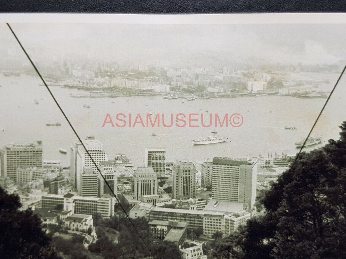 Hong Kong Victoria Peak Tram Ferry Terminal Harbor Kowloon Photo Postcard RPPC