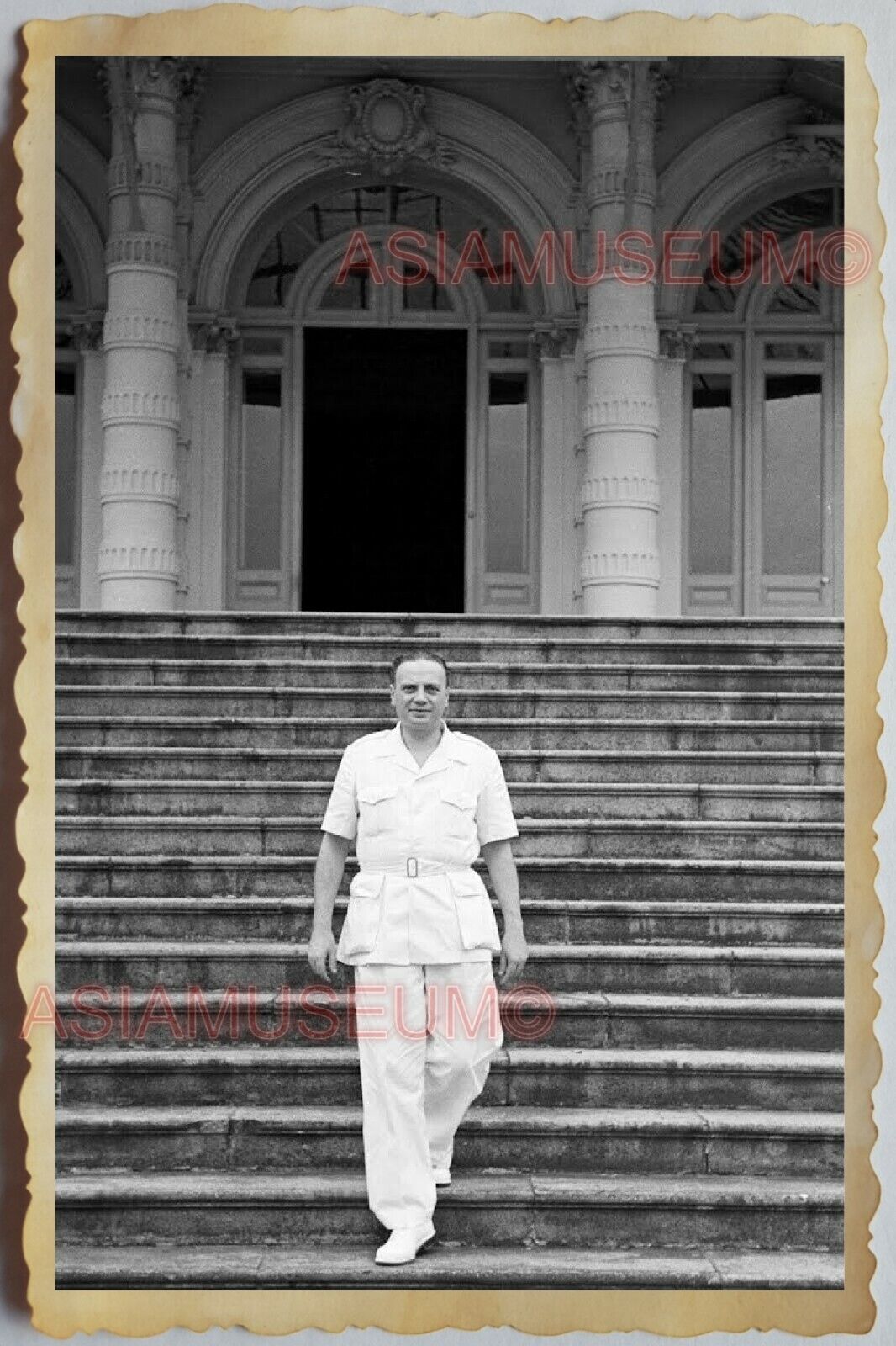 60s Vietnam War HO CHI MINH HANOI WESTERNER BUDDHIST TEMPLE Vintage Photo 1085