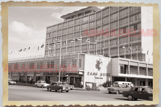 50s THAILAND BANGKOK STREET SCENE RAMA HOTEL CAR TUK TUK VAN VINTAGE Photo 36789