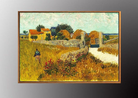 VAN GOGH Farmhouse in Provence Oil Painting Canvas Art Print Gold FRAME 50x70cm