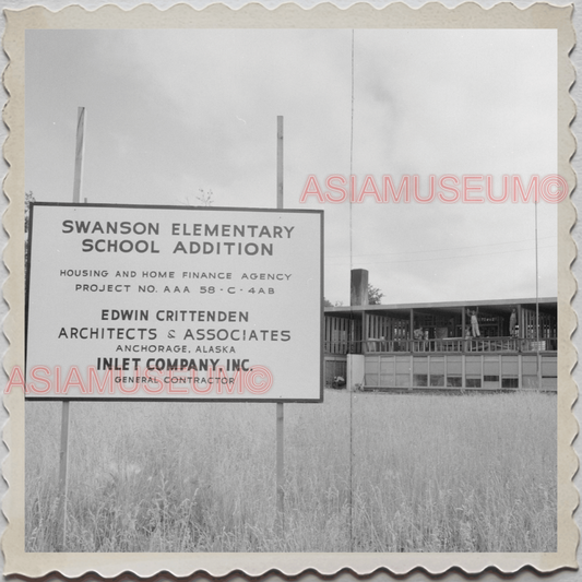 50s PALMER CITY Matanuska-Susitna ALASKA SCHOOL SIGN US VINTAGE USA Photo 11559