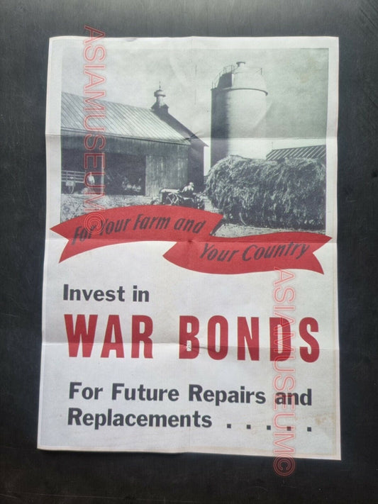 1942 WW2 USA AMERICA BUY WAR BONDS LOANS STAMP VICTORY FACTORY PROPAGANDA POSTER