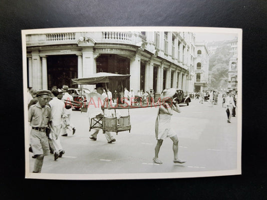 King's Road Litter Chair Central Des Tram Voeux Hong Kong Photo Postcard RPPC