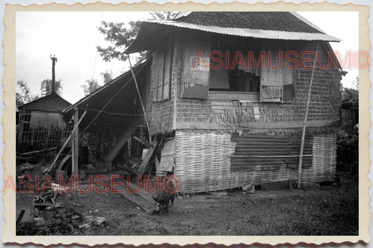 50s PHILIPPINES MANILA RURAL VILLAGE HOUSE HUT FARM BARN  Vintage Photo 27351