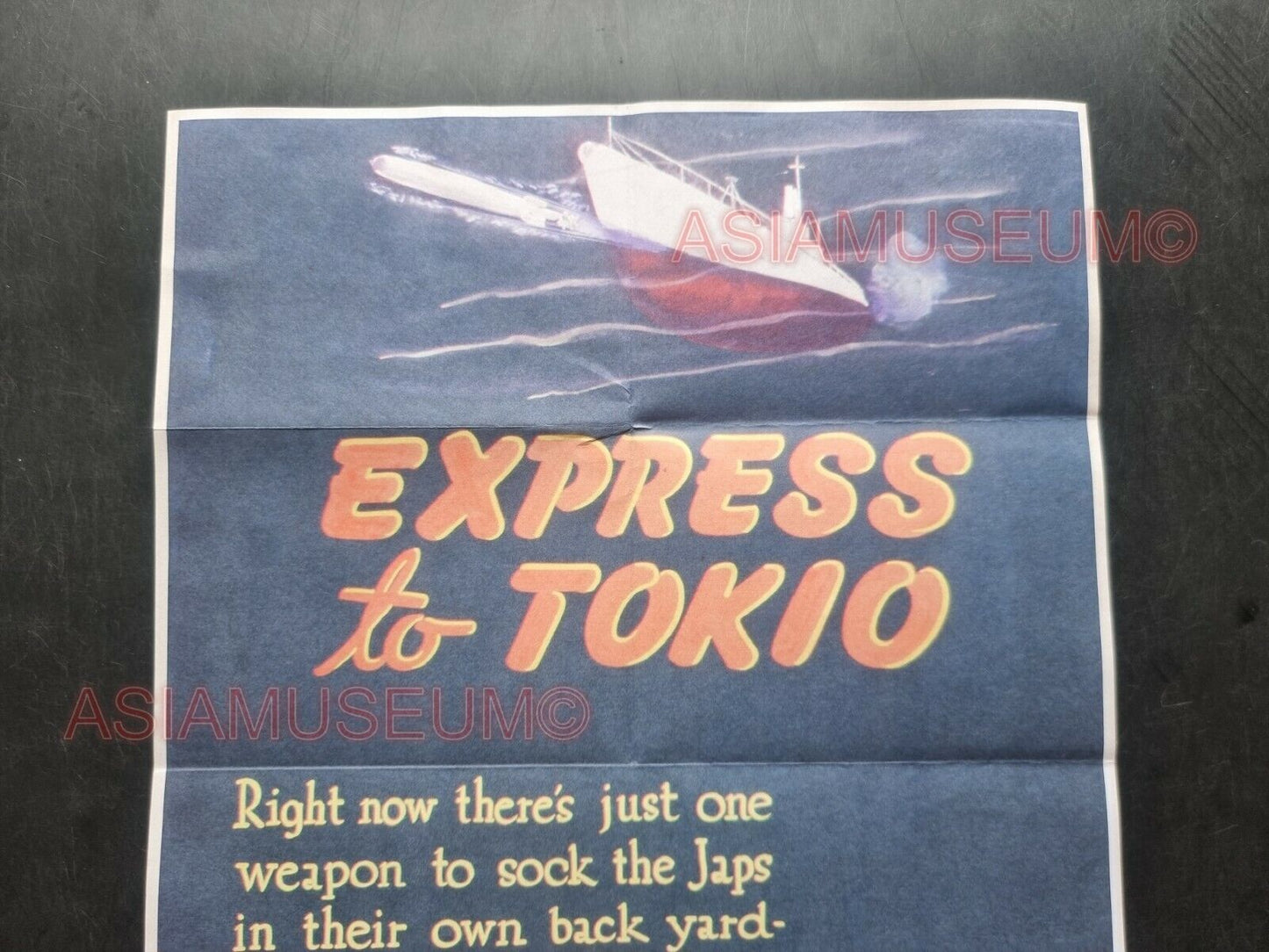 1944 WW2 USA AMERICA TOKYO SUBMARINE SHIP NAVY TORPEDO WARSHIP PROPAGANDA POSTER