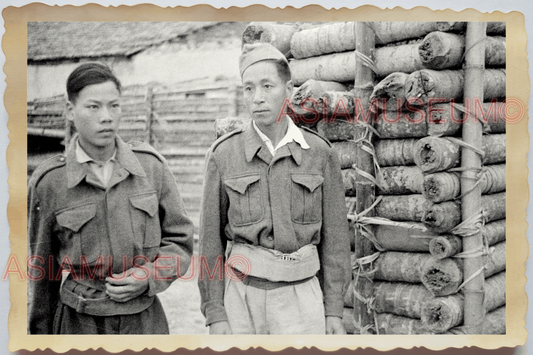 40s WW2 Vietnam VIETNAMESE ARMY SOLDIER GUARD WATCH TOWER ii Vintage Photo 27239