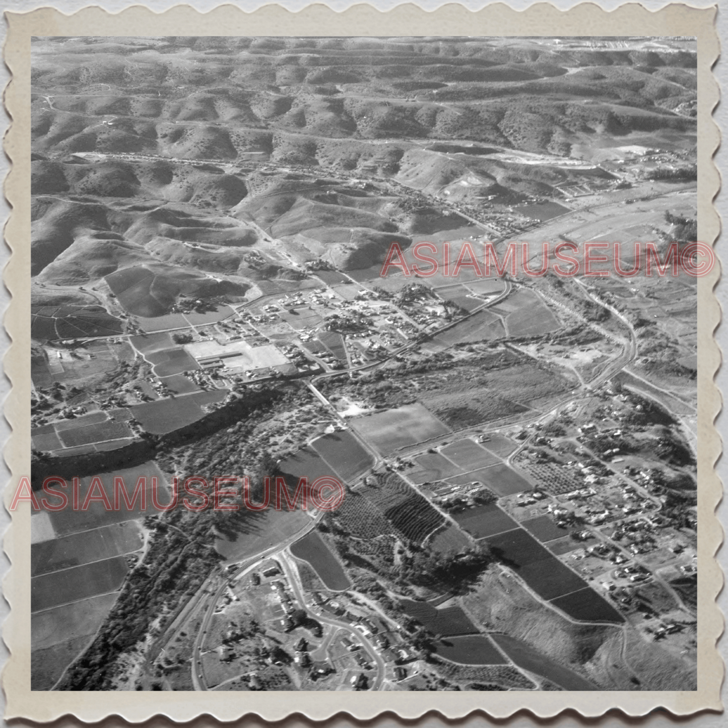 50s SAN DIEGO CALIFORNIA PLANE AERIAL VIEW OLD AMERICA VINTAGE USA Photo 11389