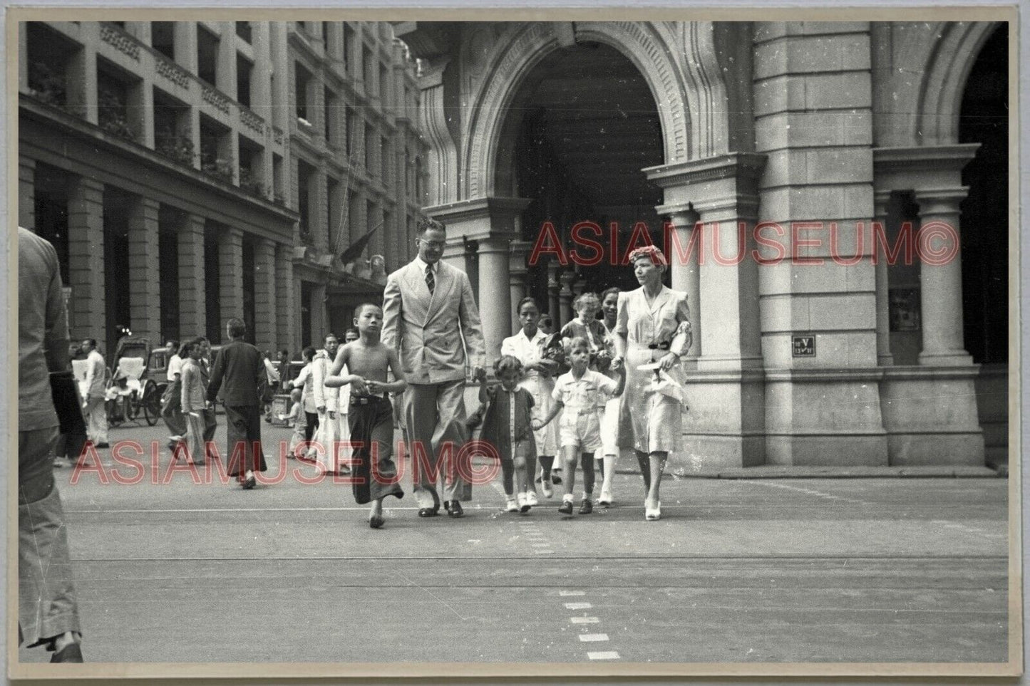 40s Central Street Shopping HONG KONG VINTAGE PHOTO POSTCARD RPPC 714 香港舊照片明信片