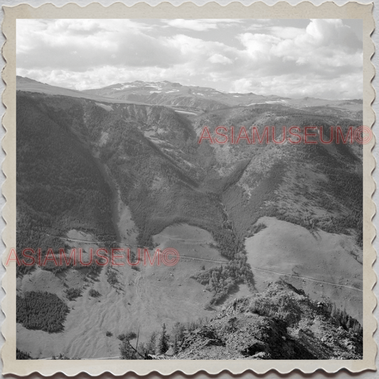 50s YELLOWSTONE NATIONAL PARK WYOMING MOUNT AERIAL VIEW VINTAGE USA Photo 8691