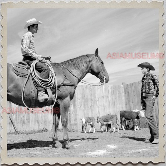 40s AUGUSTA KRONE RANCH COWBOY HORSE COW BOY VINTAGE OLD USA AMERICA Photo S8544