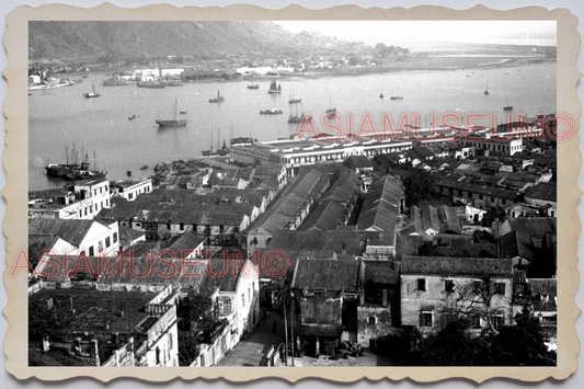 40s MACAU MACAO GUIA HILL MONTE FORT AERIAL CITY VIEW Vintage Photo 澳门旧照片 29762