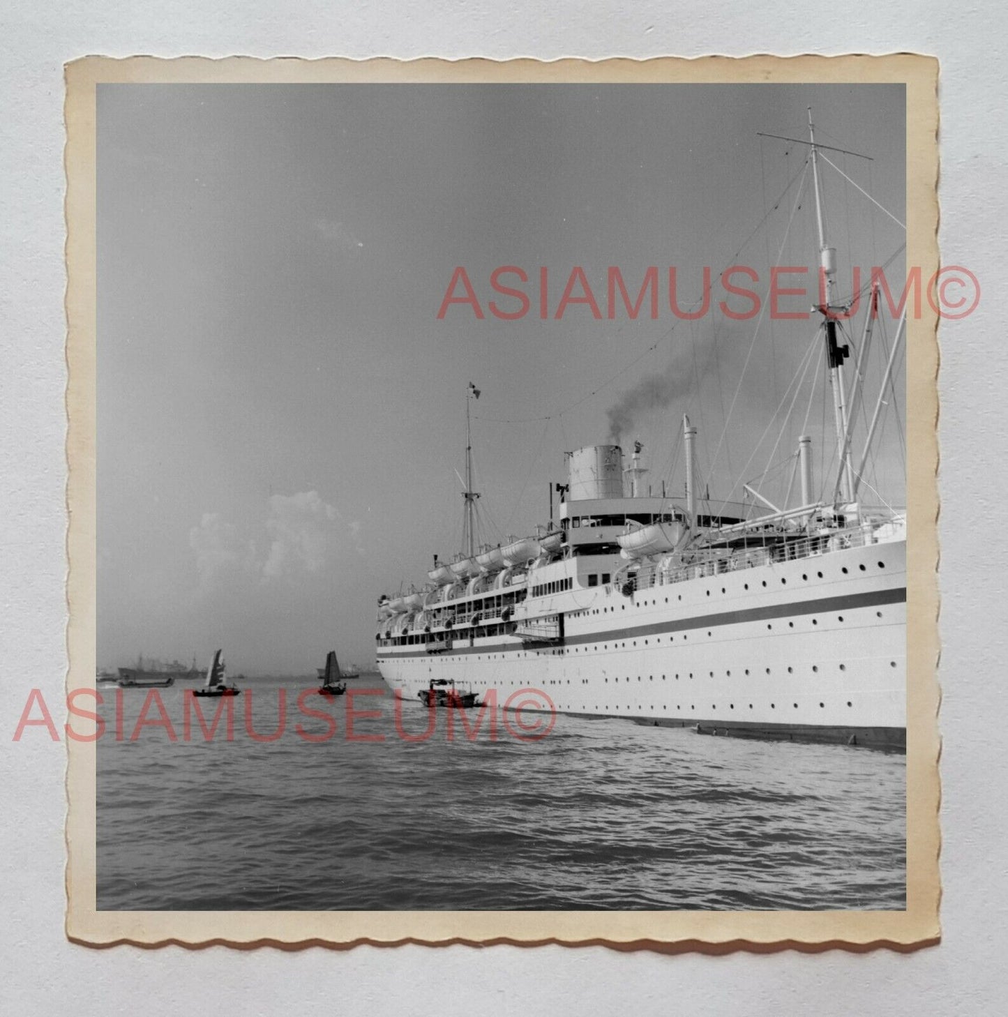 SHIP FERRY CRUISE HARBOR BRITISH AMERICAN  Vintage Hong Kong Photo 27634 香港旧照片