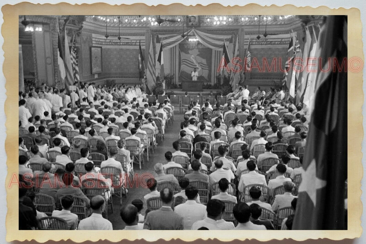 50s Vietnam Indochina Ho Chi Minh Saigon French Conference Vintage Photo #575