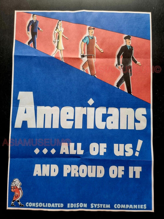 1943 WW2 USA AMERICA WORKER WOMEN EDISON POSTMAN JOBS WAR PROPAGANDA POSTER 529