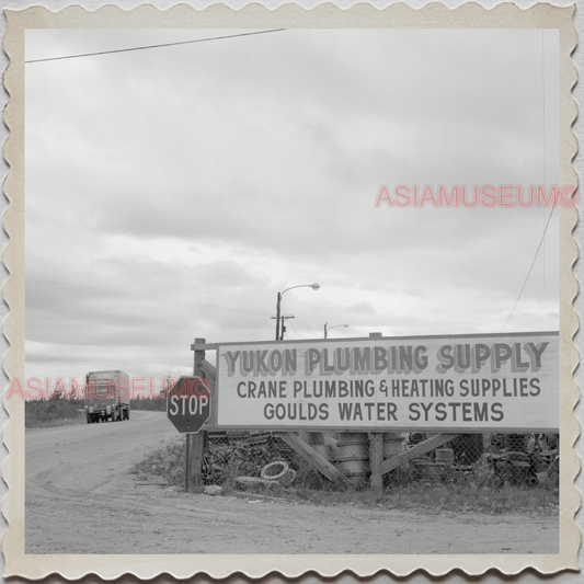 50s FAIRBANKS NORTH STAR BOROUGH ALASKA ROAD TRUCK SIGN VINTAGE USA Photo 8035