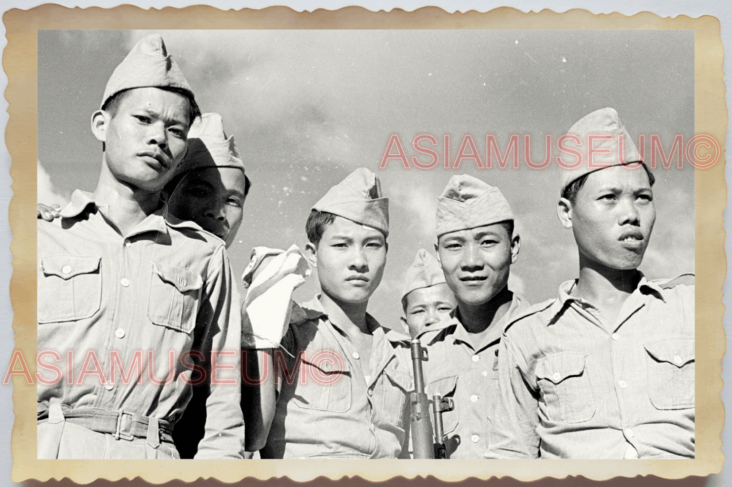 40s WW2 Vietnam VIETNAMESE CAO DAI ARMY ANTI COMMUNIST SOUTH Vintage Photo 27612