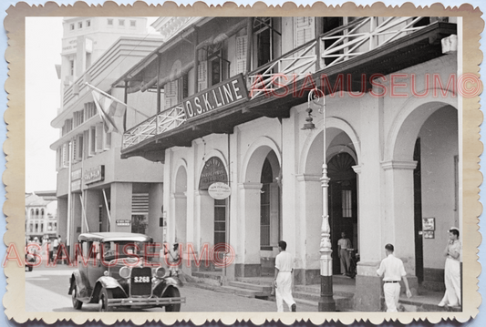 WW2 OSK LINE BUILDING STREET CAR LAMP POST COLONY Vintage Singapore Photo 17746