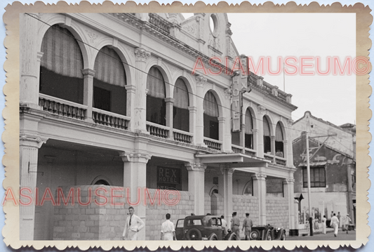 40s Rex Hotel Shop Car Barricade Anti Japanese Vintage B&W Singapore Photo 17651