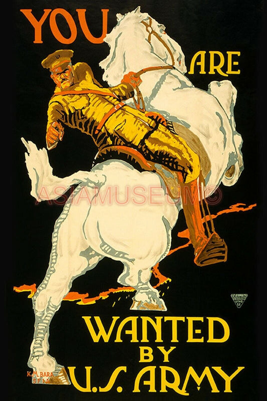 1941 WW2 USA UNITED STATES HORSE ARMY RECRUITMENT BATTLE WAR PROPAGANDA Postcard