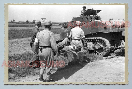 WW2 Nationalist Medics Army Tank B&W Vintage China SHANGHAI Photo #3356 中国上海老照片