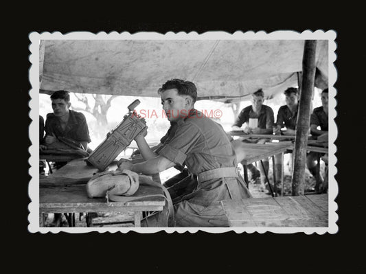 50s BRITISH ARMY SOLDIER MILITARY WAR CAMP  Vintage Hong Kong Photograph #1160