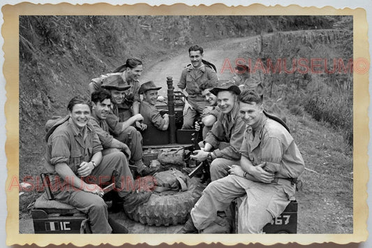 WW2 Vietnam War French USA America Group Army Truck Soldier  Vintage Photo #780