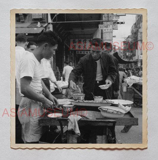 STREET FOOD VENDOR SCENE MARKET SHOP HOUSE Vintage Hong Kong Photo 27471 香港旧照片