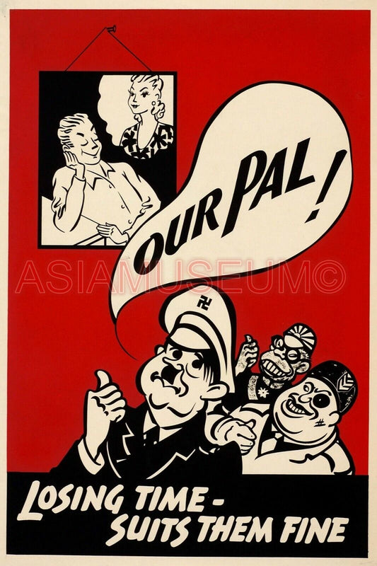 1942 WWii USA AMERICA COMIC HIROHITO TOJO CARICATURE FUNNY PROPAGANDA Postcard