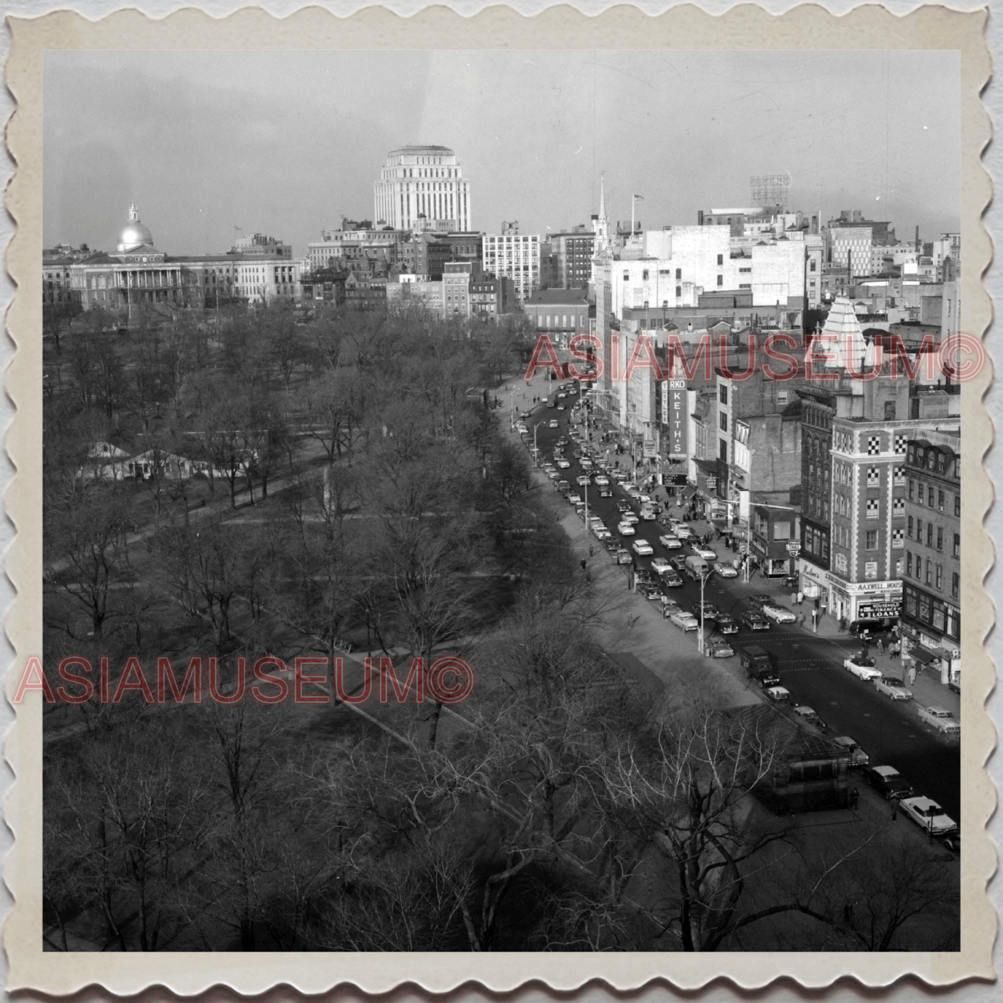 50s BOSTON MASSACHUSETTS NEW ENGLAND TREMONT STREET OLD VINTAGE USA Photo 9484