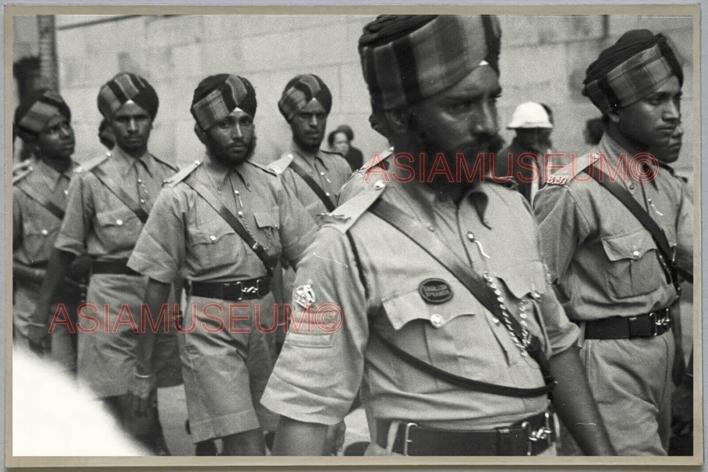 40s British India Army Sikh War WW2 Hong Kong Vintage Photo Postcard RPPC #405