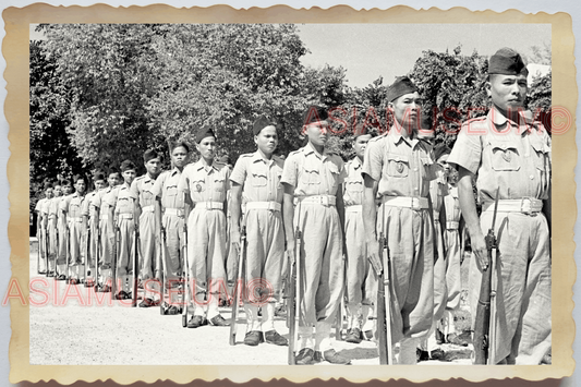 40s WW2 Vietnam FRENCH SOLDIER ARMY GUERILLA RIFLE RECRUIT Vintage Photo 28197