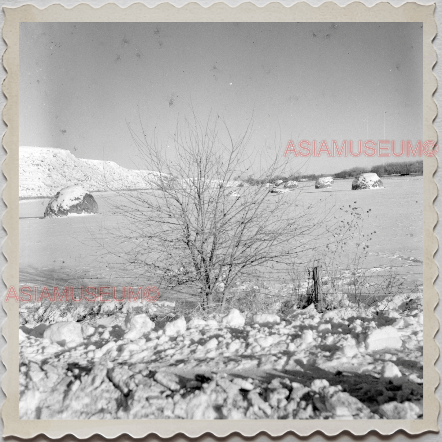 50s BOELUS VILLAGE HOWARD CITY COUNTY NEBRASKA SNOW LAKE VINTAGE USA Photo 8439