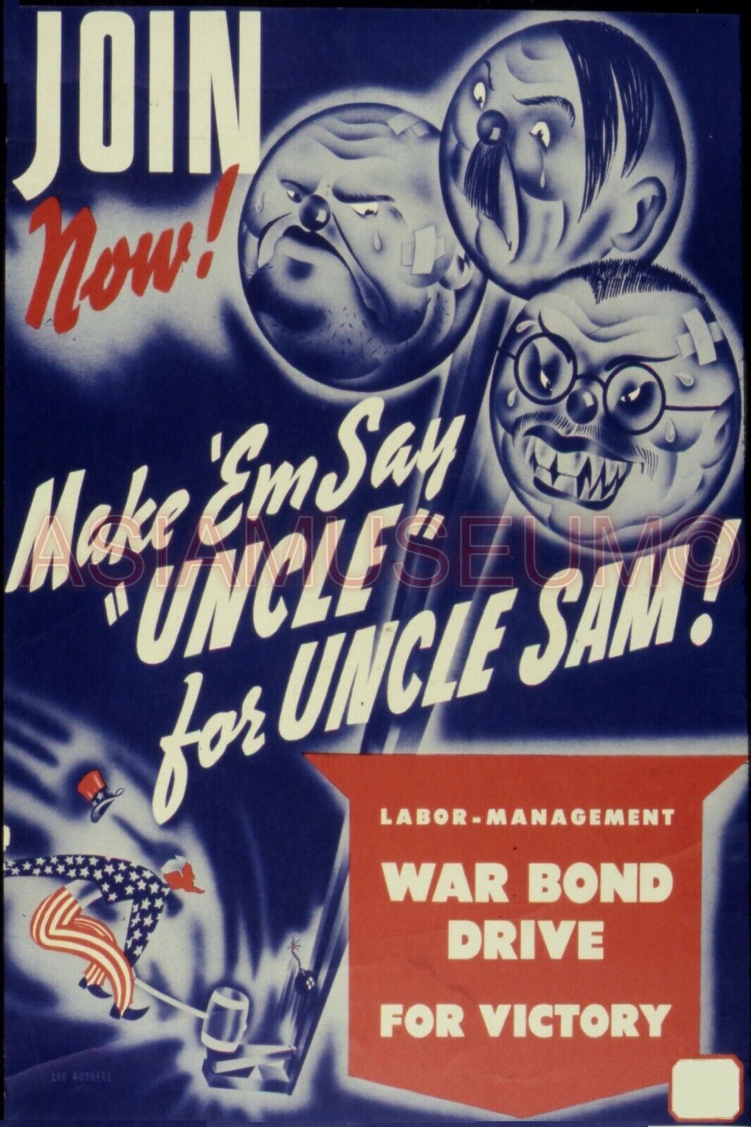 1942 WWii USA UNCLE SAM JAPAN TOJO CARTOON COMIC FUNNY ART CARICATURE Postcard