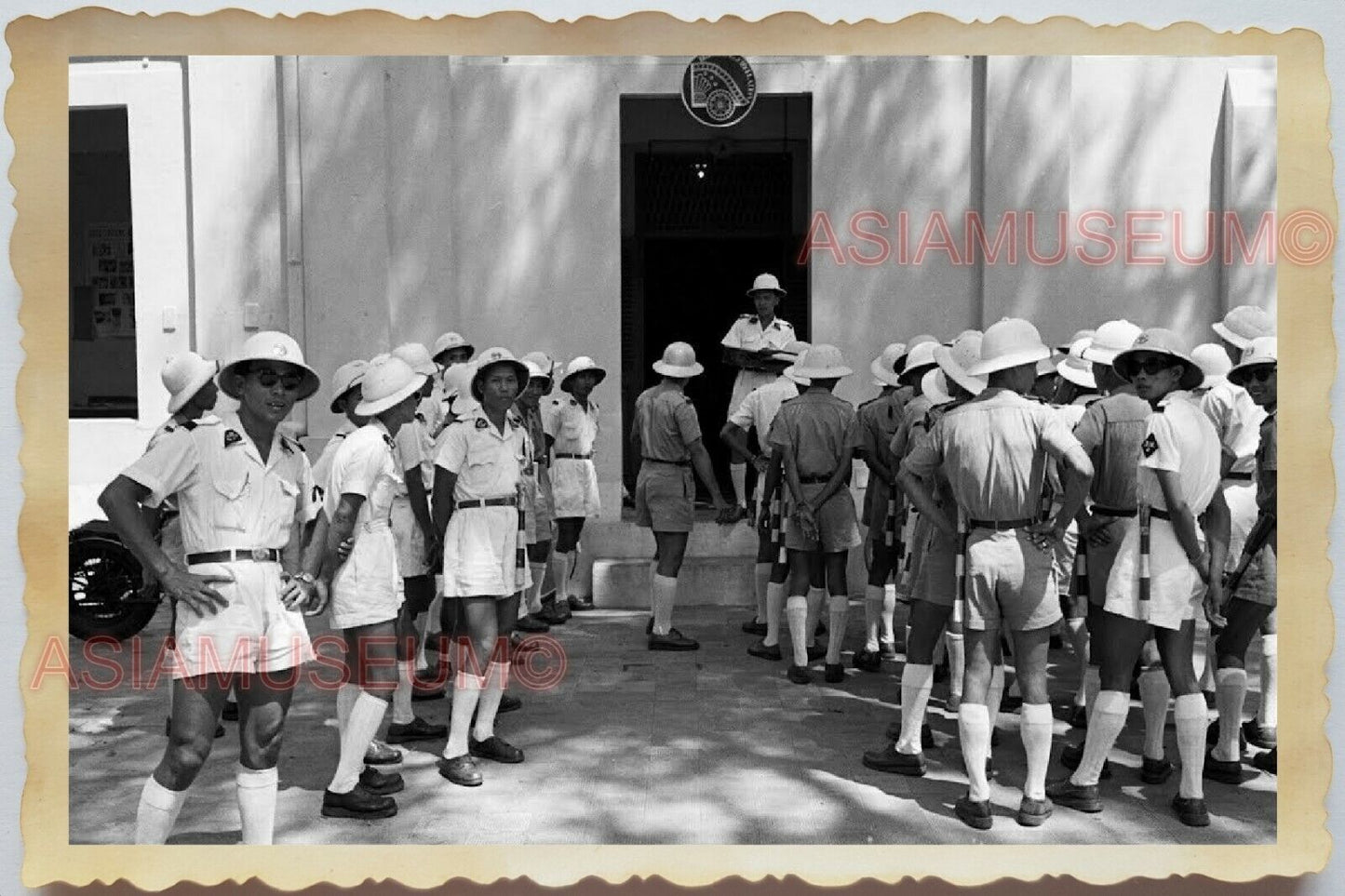 WW2 Vietnam War Saigon Ho Chi Minh Police Officer Station Vintage Photo #794