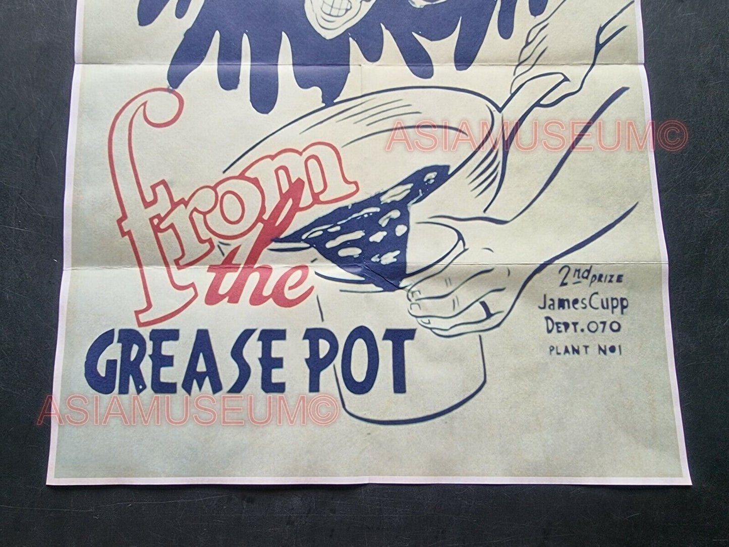 1941 WWii USA AMERICA COMIC CARTOON GREASE JAPAN CARICATURE PROPAGANDA POSTER