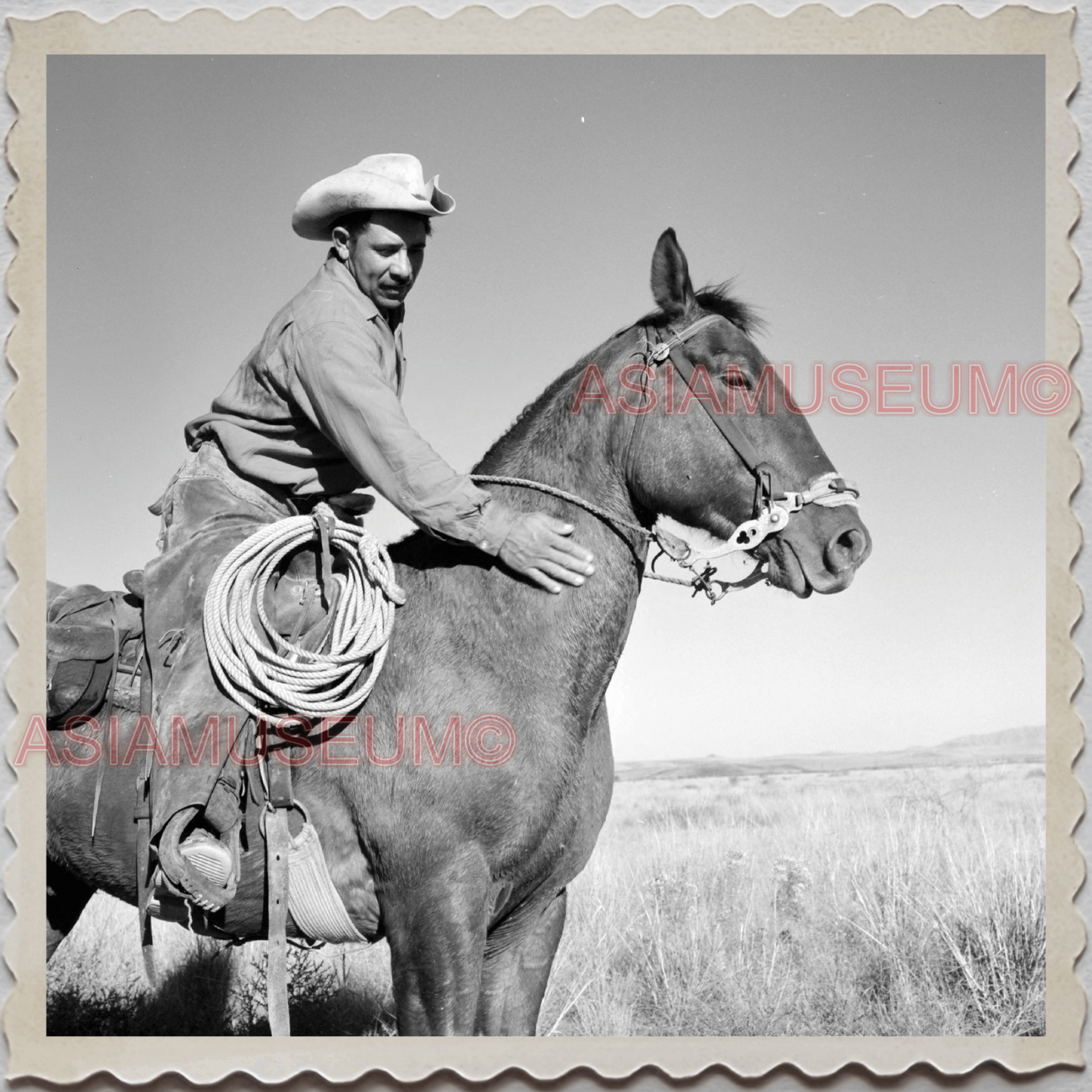 50s ALPINE CUYAMACA SAN DIEGO CALIFORNIA HORSE COWBOY VINTAGE B&W USA Photo 9421