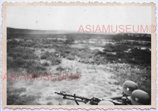 WWii D-DAY NORMANDY ARMY Soldier War Field Fire Gun Wehrmacht Vintage Photo A63