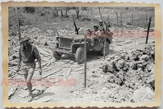 40s WW2 Vietnam HANOI INDOCHINA WAR ROAD FRANCE ARMY JEEP ii Vintage Photo 23825