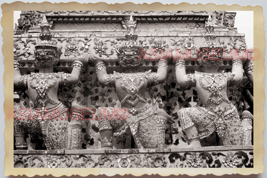 50s THAILAND BANGKOK WAT ARUN BUDDHIST TEMPLE STATUE ROYAL Vintage Photo 28321