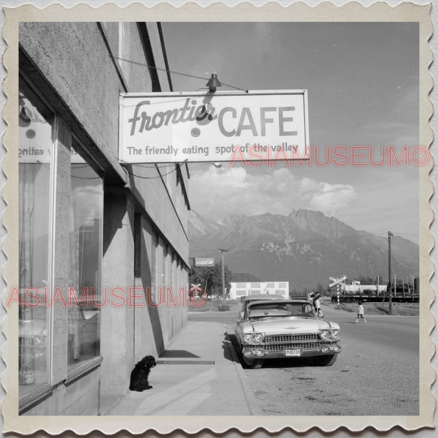 50s PALMER CITY Matanuska-Susitna ALASKA CAFE SIGN SHOP VINTAGE USA Photo 10837