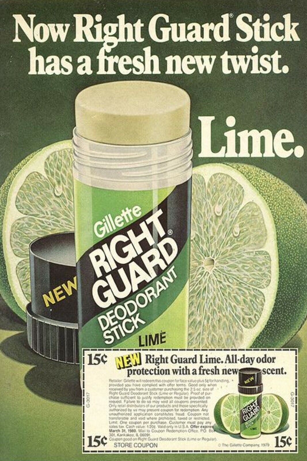 1950s Gillette Lime Guard Ador Deodorant Fresh Stick Ads Vintage Postcard #82